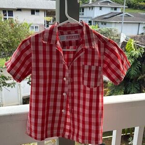 Vintage Arakawa's Palaka Red
Hawaiian Shirt.